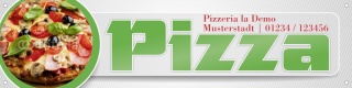 Werbebanner, Plane "Pizza" mit Ösen, 2000 x 500 mm
