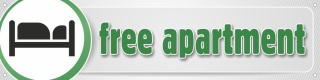 Werbebanner, Plane "Free apartment" mit Ösen, 2000 x 500 mm