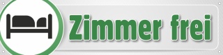 Werbebanner, Plane "Zimmer frei" mit Ösen, 4000 x 1000 mm