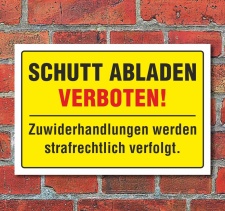 Schild "Schutt abladen verboten", 3 mm...