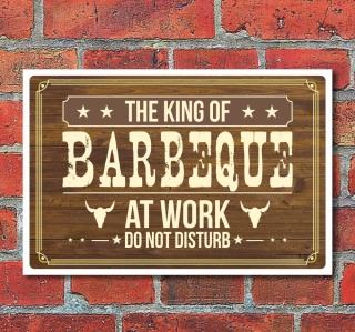 Schild "King of Barbeque", 3 mm Alu-Verbund