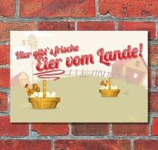 Schild "Frische Eier vom Lande 2", 3 mm...