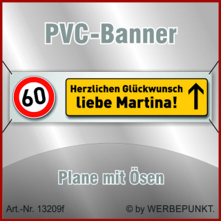 50. Geburtstag, Banner, Plane, Geschenk, Überraschung 200x50 cm mit 4 Ösen
