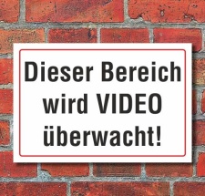 Schild Dieser Bereich wird Video überwacht, 3 mm...