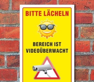 Schild Objekt Alarmgesichert & Videoüberwacht, 3 mm Alu-Verbund Motiv 2 300 x 200 mm