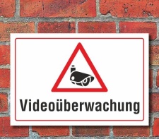 Schild Videoüberwachung, 3 mm Alu-Verbund Motiv 5...