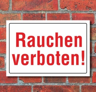 Schild Rauchen verboten, 3 mm Alu-Verbund  300 x 200 mm