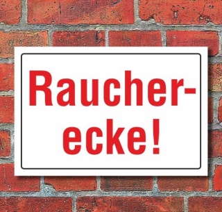 Schild Raucherecke, 3 mm Alu-Verbund