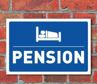 Schild "Pension", 3 mm Alu-Verbund  450 x 300 mm