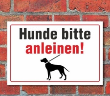 Schild "Hunde anleinen" 3mm Alu-Verbund, 300 x...