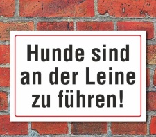 Schild "Hunde an der Leine" 3mm Alu-Verbund,...