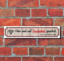 Vintage Schild Retro Deko Straße "Sauberkeit,...