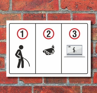 Schild "Pinkeln verboten überwacht" 3mm Alu-Verbund