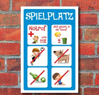 Schild "Spielplatz, Kinder" 3mm Alu-Verbund, 600 x 400 mm