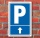 Schild "Parkplatz mit Pfeil, geradeaus", 450 x 300 mm