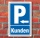 Schild "Kundenparkplatz, Pfeil links", 450 x 300 mm