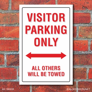Schild American Style Deko Visitor parking Parkverbot, 300 x 200 mm