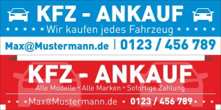 PVC Werbebanner Banner Plane "KFZ Ankauf Service Verkauf" mit Ösen,