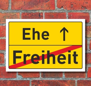 Ehe Heirat Ortsschild, Geschenk, Hausschild, Überraschung