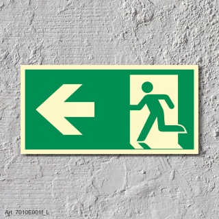 1. Rettungsweg Links  - Schild 300 x 150 mm