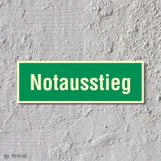 10. Notausstieg  - Schild 300 x 100 mm