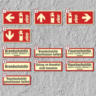 Brandschutzzeichen Feuer Brandschutztür Schild Nachleuchtend ASR A1.3