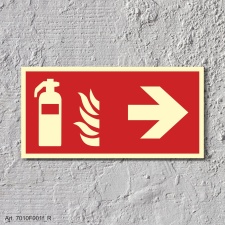 03. Feuerlöscher Rechts  - Schild 300 x 150 mm