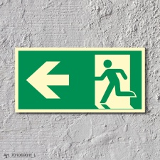 Rettungsweg links  Schild Nachleuchtend  400 x 200 mm