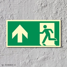Rettungsweg Geradeaus  Schild Nachleuchtend  300 x 150 mm