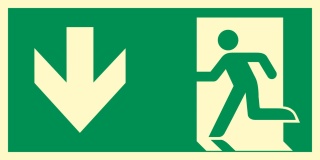 Rettungsweg Richtungspfeil  Schild Nachleuchtend  300 x 150 mm