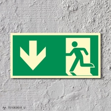 Rettungsweg Richtungspfeil  Schild Nachleuchtend  300 x 150 mm