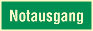 Notausgang Rettungswegschild Schild Nachleuchtend ASR A1.3 - 300x100mm