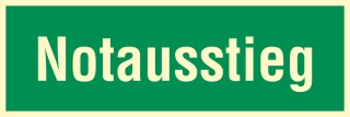 Notaustieg Rettungswegschild Schild Nachleuchtend ASR A1.3 - 300x100mm
