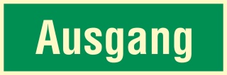 Ausgang Rettungswegschild Schild Nachleuchtend ASR A1.3 - 300x100mm