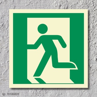 1. Rettungsweg / Notausgang links - Schild 200 x 200 mm