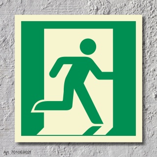 2. Rettungsweg / Notausgang rechts - Schild 200 x 200 mm