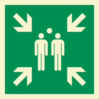 Sammelstelle Schild Nachleuchtend  200 x 200 mm