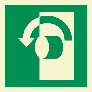 Öffnung links Schild Nachleuchtend  150 x 150 mm