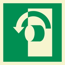 Öffnung links Schild Nachleuchtend  150 x 150 mm