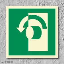 Öffnung links Schild Nachleuchtend  150 x 150 mm