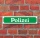 Schild im Straßenschild-Design "Polizei", grün, 3 mm Alu-Verbund - 52 x 11 cm