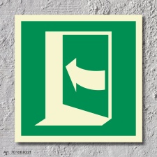Drücken links Schild Nachleuchtend  150 x 150 mm