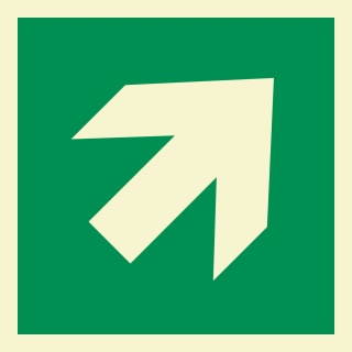 Pfeil 45° Rettungszeichen Rettungswegschild Schild Nachleuchtend ASR A1.3