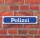 Schild im Straßenschild-Design "Polizei", blau, 3 mm Alu-Verbund - 52 x 11 cm