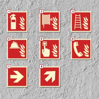 Brandschutzzeichen Feuerlöscher Symbol Schild Nachleuchtend ASR A1.3