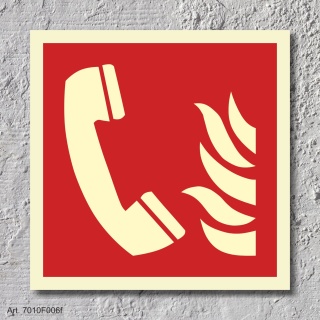 06. Brandmeldetelefon - Aufkleber 200 x 200 mm