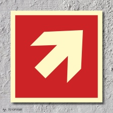 Pfeil 45° Brandschutzzeichen Symbol Schild Nachleuchtend ASR A1.3 200 x 200 mm