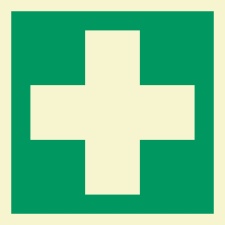 Erste Hilfe  Aufkleber Nachleuchtend  400 x 400 mm