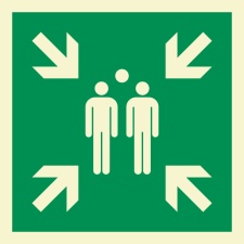 Sammelstelle  Aufkleber Nachleuchtend  150 x150 mm