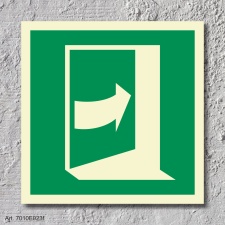 Drücken rechts  Aufkleber Nachleuchtend  150 x150 mm